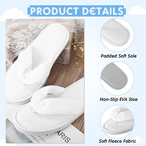 Unittype 10 Pairs Spa Slippers Flip Flops Thong Sandal Slippers Soft Coral Fleece for House Guest Hotel3