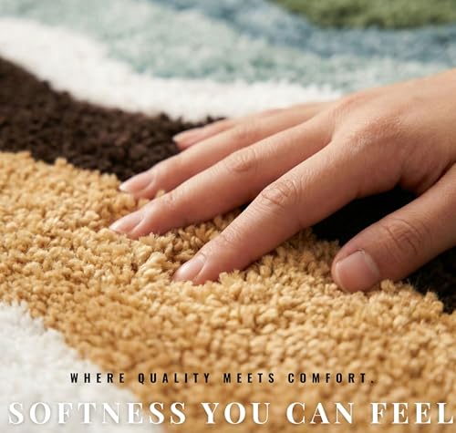 Image of HOMEKART Microfiber Bath Mat 2000 GSM, Super Soft & Absorbent Anti-Skid Bathroom Floor Mat, Quick Dry Door Mat for Bathroom, Bedroom & Kitchen (40x60 cm, Multicolor)