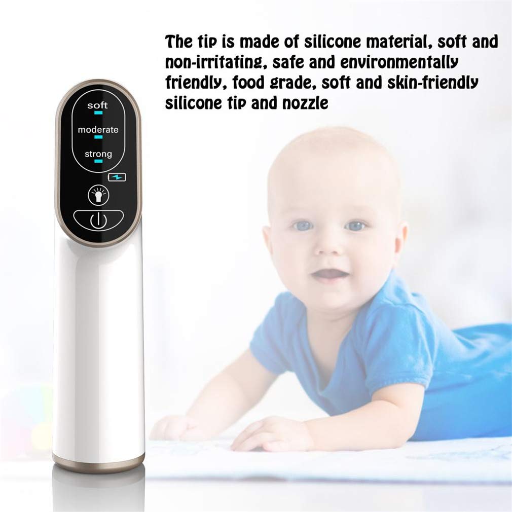 Aspirador Nasal Eléctrico, A Prueba De Agua USB Aspirador Nasal con 4 Boquillas De Succión Claro Congestión Narices Rápidamente, para Los Recién Nacidos Bebés Y Niños Pequeños