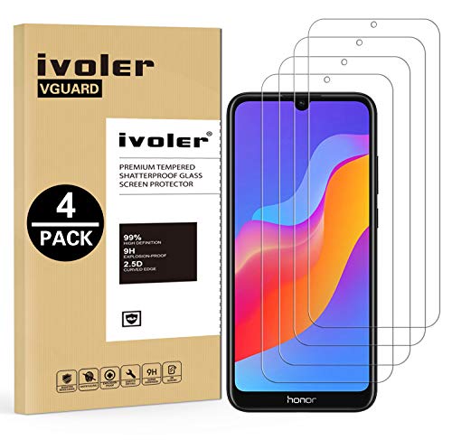 VGUARD [4 Unidades] Protector de Pantalla para Huawei Y6 2019 / Huawei Y6s 2019 / Huawei Honor 8A, Cristal Vidrio Templado Premium para Huawei Y6 2019 / Huawei Y6s 2019 / Huawei Honor 8A