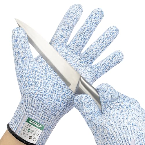 Image of Kebada C4 Cut Resistant Gloves, ANSI A4, 100% Food Grade, 1 Pair | Glass-Free & Steel-Free, Breathable Seamless knit, Cool, Washable, Ideal for Meat Cutting, Slicing and Oyster Shucking