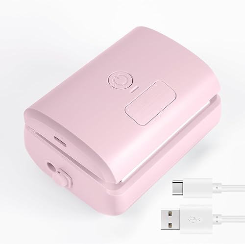 Mini sellador al vacío 4 en 1, sellador o cortador portátil de bolsas de alimentos al vacío de 60 kPa con 1200 mAh recargable rápido, máquina