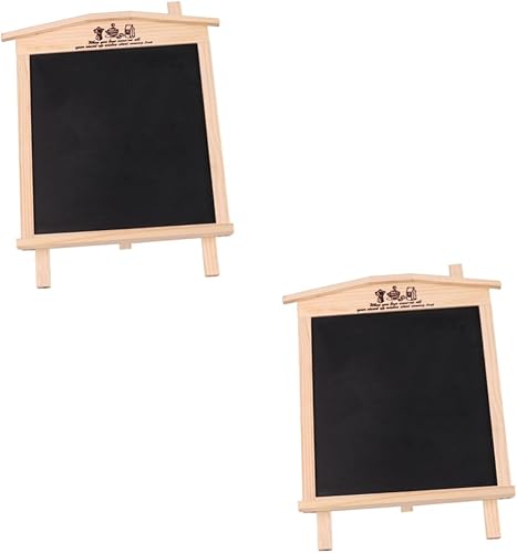 Miniatura 1 de STOBOK 2 Sets Little House Chalkboard Desk Topper Pizarrones para Niños Chalkboard Wall Message Center Tabletop Menu Board Magnetic Chalkboard for