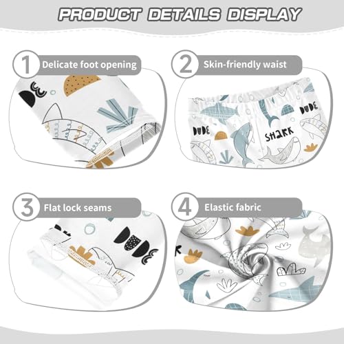 Girls' Leggings Sea Shark Bubble Ankle Length Printed Leggings Comfort Pants for Kids 4-10 Years4