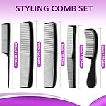 5 Piece Combs for Women and Man, Premium Black Hair Comb, Fine Tooth Tail Professional Combs and Styling Comb Set, Perfect for Parting, Teasing, Hairdressing, and Everyday Styling - Image 2