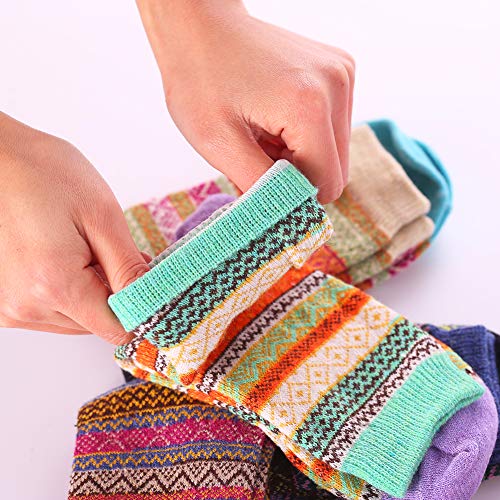 Image of Yoicy Womens Super Thick Wool Socks - Soft Warm Comfort Casual Crew Winter Socks (Pack of 3-5), Multicolor