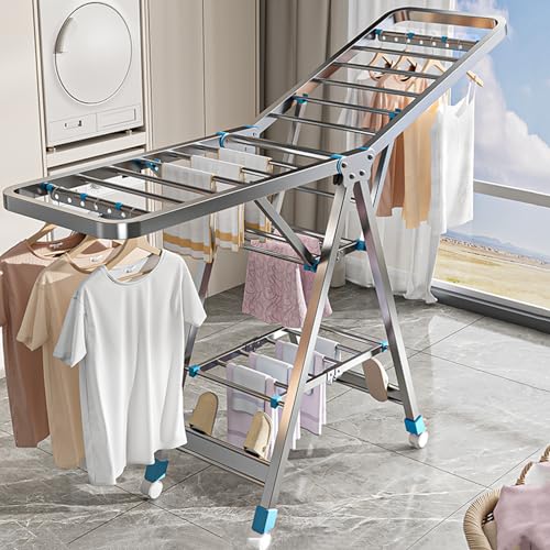 Étendoir à linge trépied pliable et portable idéal pour le camping et intérieur