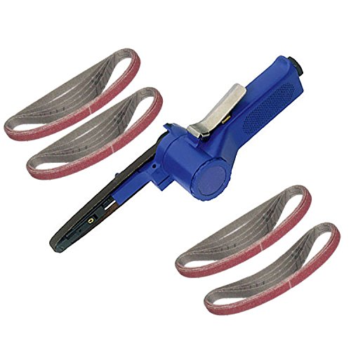 VocheProfessional 10mm Air Belt Sander Finger File Tool Plus 19 x 330mm Sanding Belts