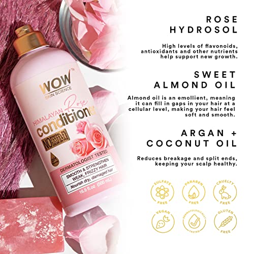 Wow Skin Science Himalayan Rose Hair Shampoo & Conditioner For Dry Damaged Hair - Hydrating Hair Repair (Conditioner 16.9 Fl Oz (Pack Of 1)) #TOP1