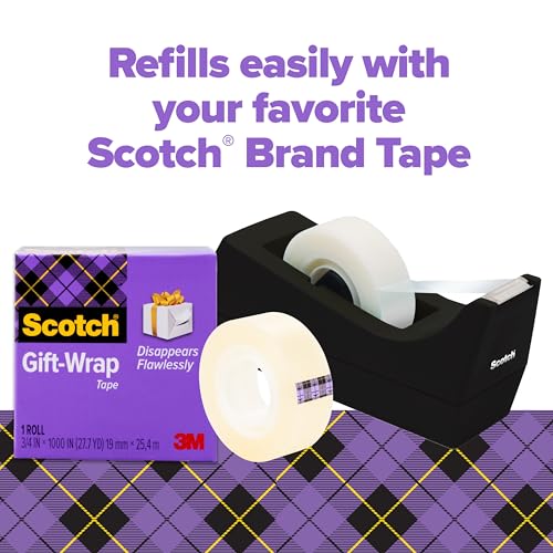 Image of Scotch Gift Wrap Tape with Scotch Desktop Dispenser | 6 Rolls of 3 /4 inch x 1000 inch each plus 1 Desktop Tape Dispenser, Great for Gift Wrapping