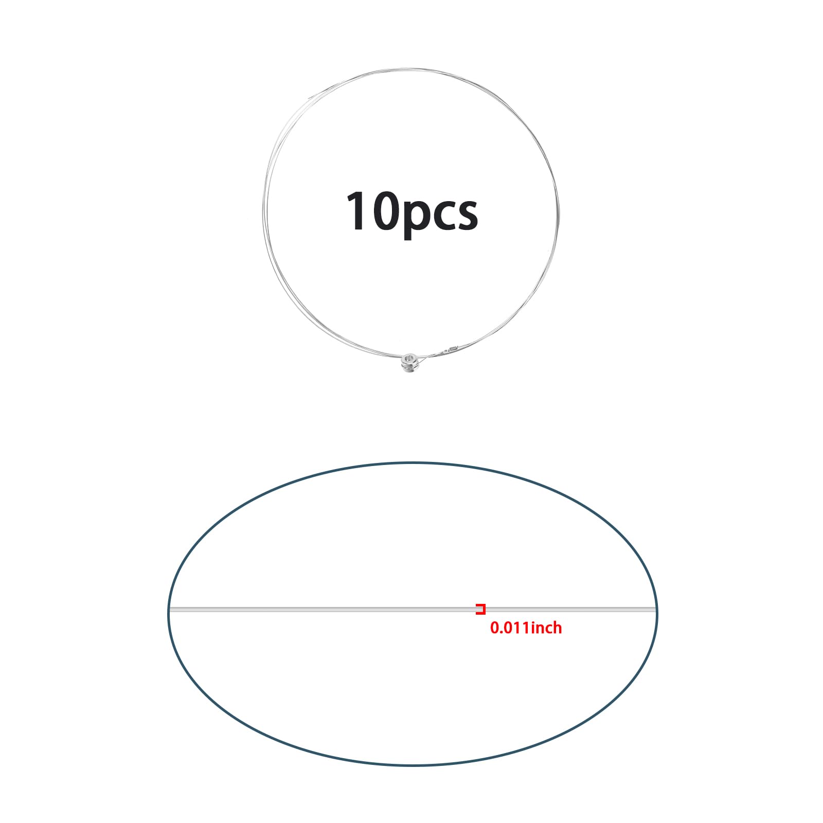 10 Corde Singole Per Chitarra - Mi Alto Calibro 11 In Acciaio Inossidabile - Foto 3