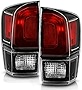 VIPMOTOZ TRD PRO Style Incandescent OE-Style Tail Light Lamp For 2016-2022 Toyota Tacoma Driver & Passenger Side Black Bezel Red Housing Assembly Replacement