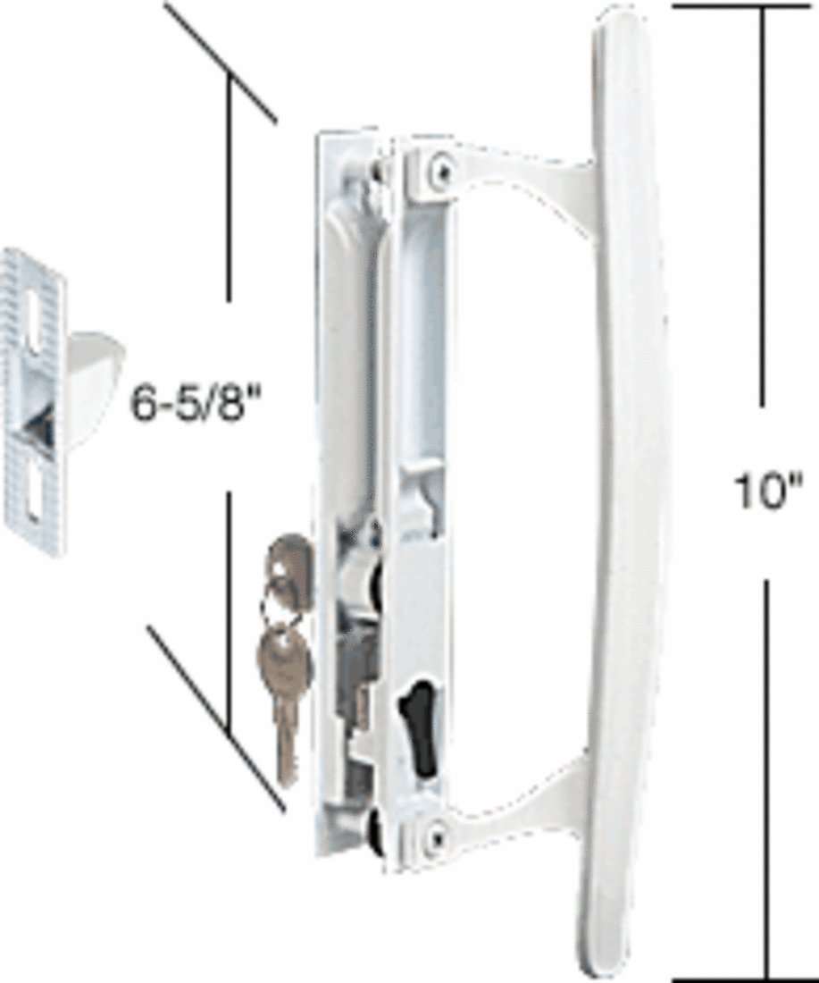 Prime-Line Black Diecast Sliding Door Flush Handle Set - Reversible Latch, Fits 1" To 1-1/4" Doors, Includes Keeper