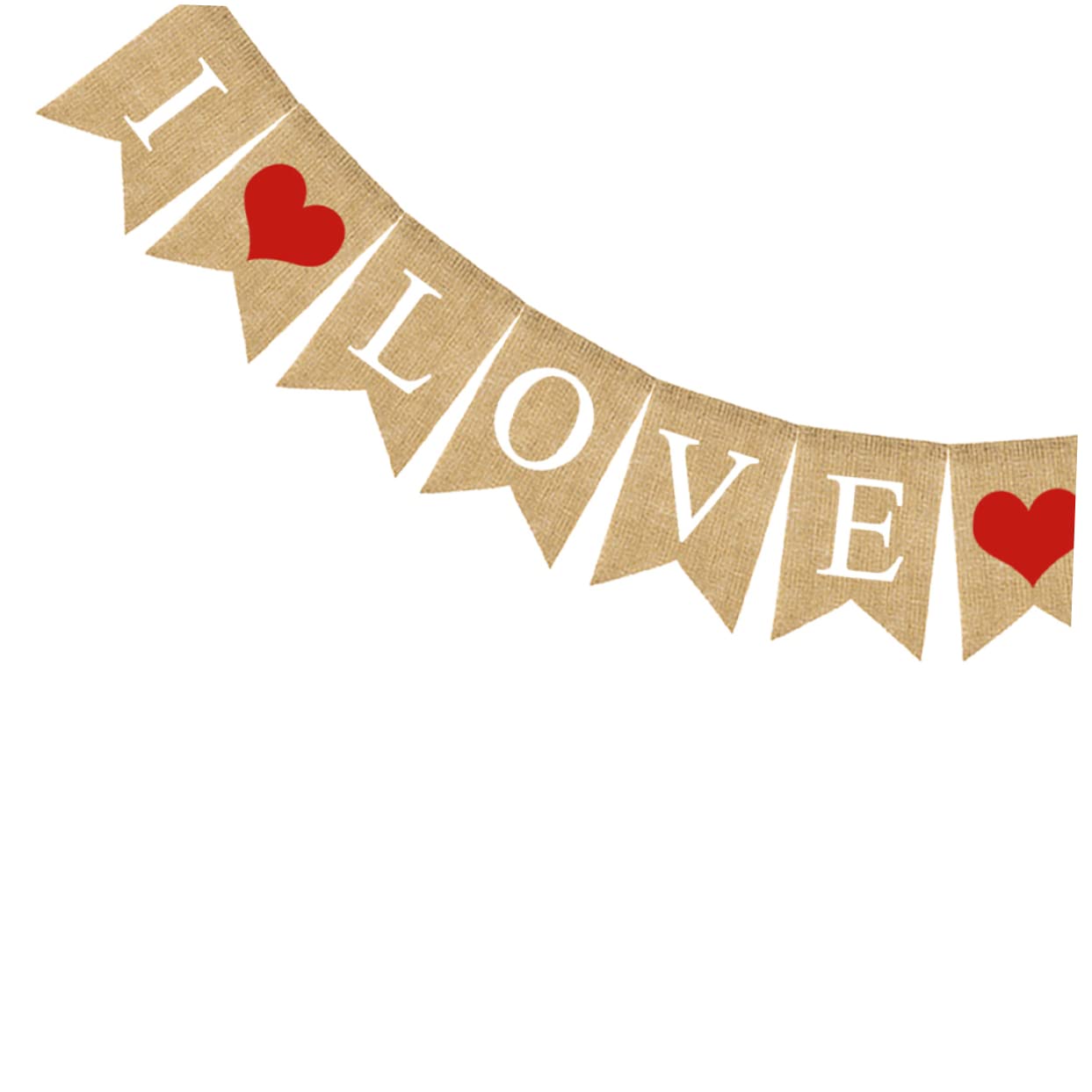 Alipis 6stücke Herzförmige Girlanden Leinen Mit -flaggen Für Hochzeiten Valentinstag Und Partys Love You Dekoration Rot Und Braun