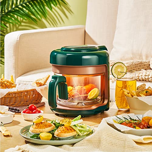 ELEdvb Luftfritteuse, sichtbare Klarglasfritteuse, Pommes-Frites-Maschine, Keine Fritteuse, kleine Luftfritteuse (Grün 25,4 * 22 cm) (Grün 25,4 * 22 cm) (Grün 25,4 * 22 cm) – Bild 3