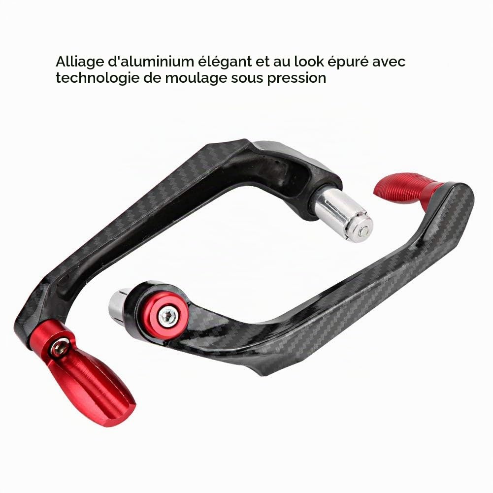 Ausla Protection universelle pour guidon de moto en alliage d'aluminium 7/8", 22 mm, rouge
