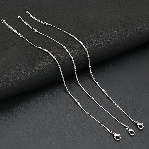 Image of JoycuFF Inspirational Morse Code Bracelets for Women Silver Beads Jewelry Encouragement Mantra Gifts for Her