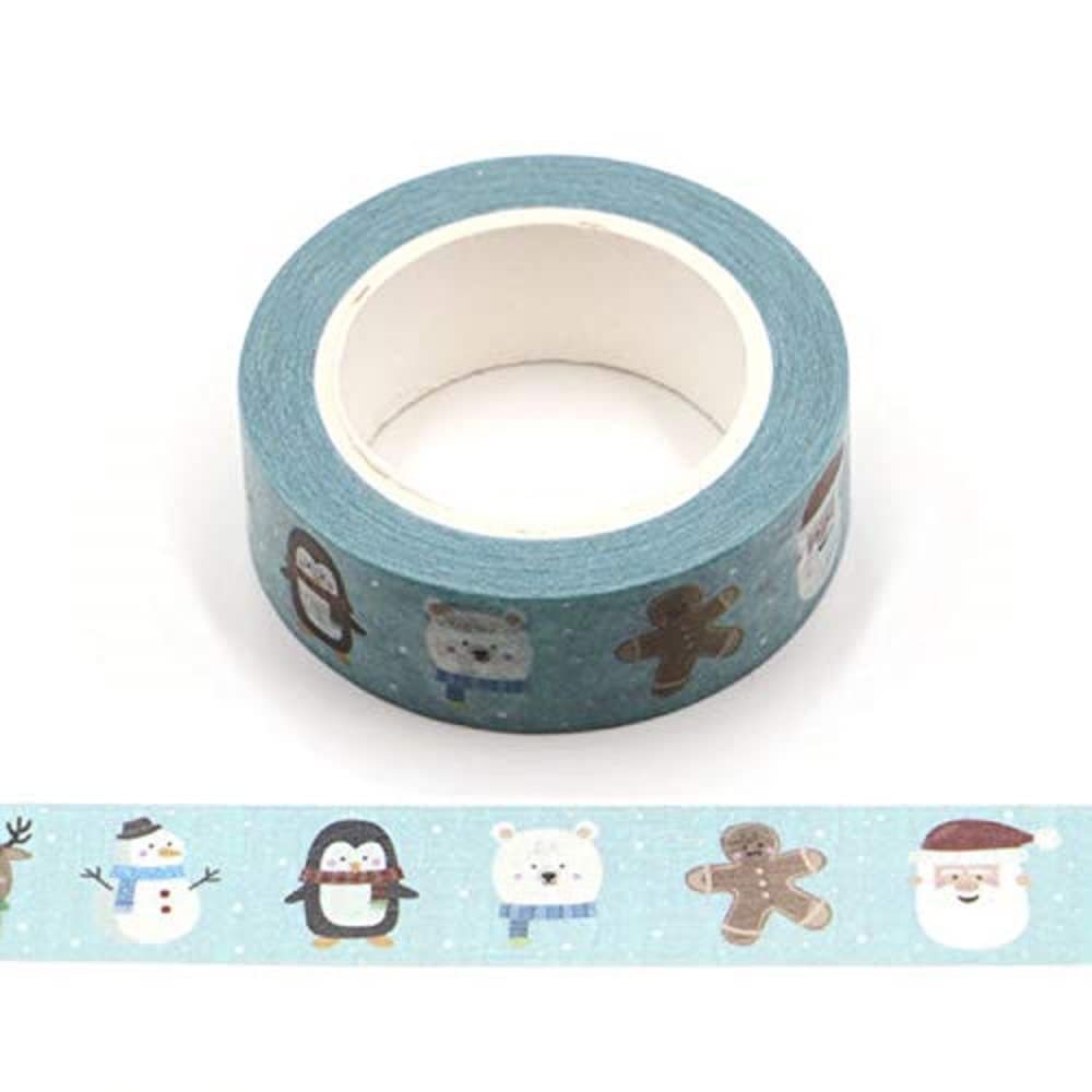 Syntego Red, Green The Gingerbread Man And Friends Christmas Washi Tape Masking Self Adhesive Trim 15Mm X 10 Meters (1)