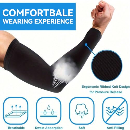 Image of Luminex Commerce Cooling Arm Sleeves for Men & Women, UV Sun Protection Hand Sleeves, Cricket, Motorcycle, Golf