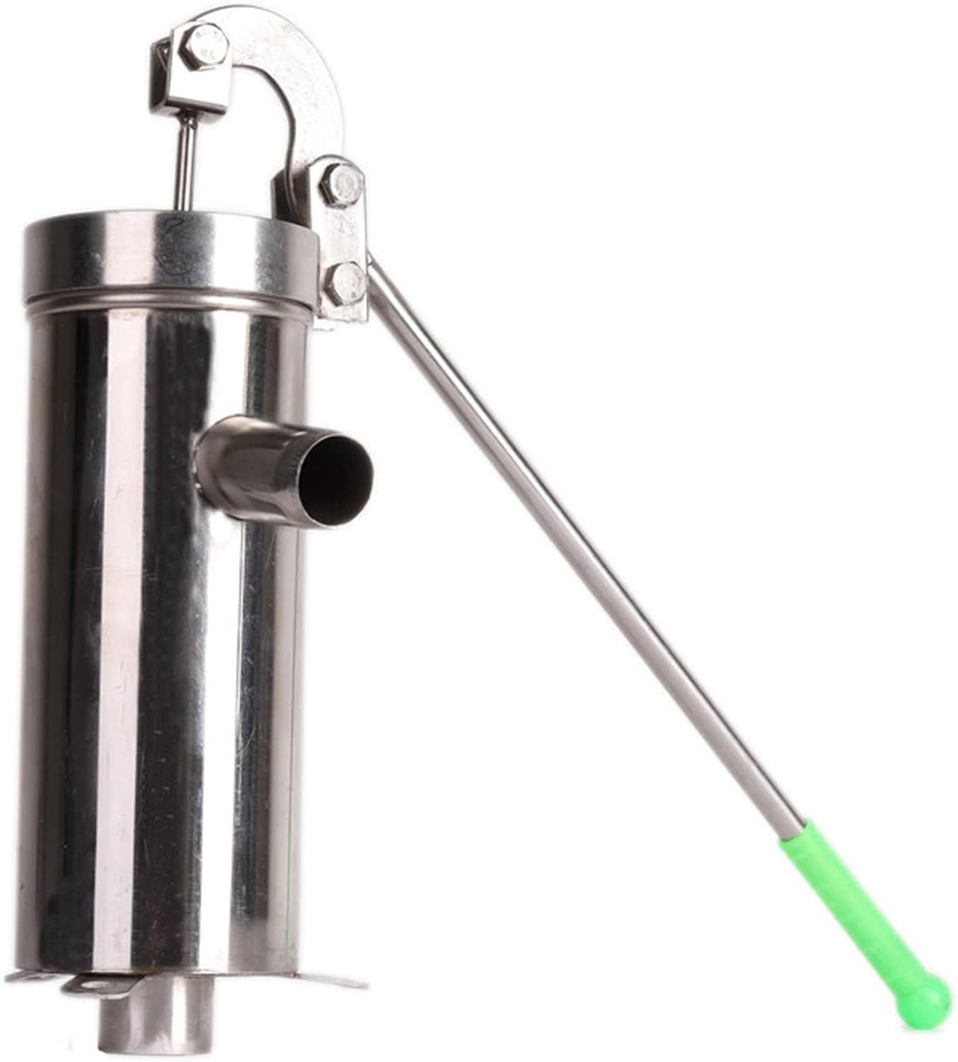 Stainless Steel Hand Well Press Suction Pump, Home Manual Water Pump Domestic Oil Pump Well Hand Shake Suction Pump Thickness 1.3MM Lift 10M(Size:Pump+4 Leather Bowls)