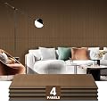RITOLLO 4 Pack Wood Panels for Wall - 47.2"×23.6" Wood Slat Acoustic Panels for Wall, Soundproof Panels, 3D Fluted Panels for Interior Wall Decor (Walnut)