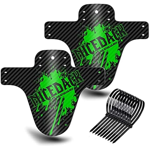 FETESNICE Bicycle Fender - 2+1Pcs Mountain Mudguards Rear and Front MTB Mud Guard for BMX Bike (green+green) Cover