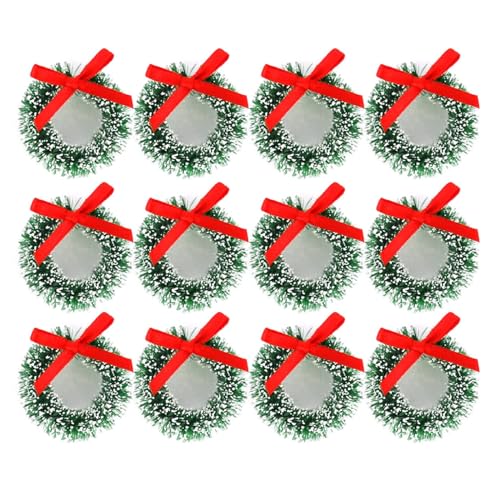 Dcaknri Décoration De Couronne De Noël 12 Pièces Pendentif avec Nœud Papillon Guirlande De Porte D'entrée Ornement À Suspendre pour Fête pour Fenêtres Décorations Doo pour Cuisine pour La du Père