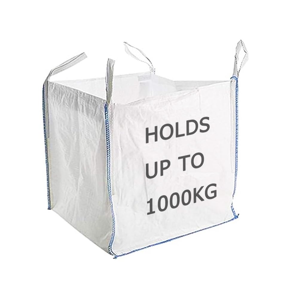 Ram® 2 Pack Bulk Builders FIBC Bags, Garden Waste, Heavy Duty Industrial Woven Material, 1 Tonne Capacity, with Handles (2)
