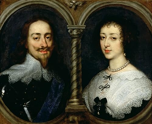 Toile Van Dyck Charles Ier et Henrietta Maria 60x90cm pour une décoration murale classique