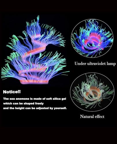 ZtohPyo-4-Pieces-Aquarium-Fish-Tank-Decorations-with-Glowing-Effect-Silicone-Glow-Artificial-Ornament-Coral-Reef-Plants-for-Aquarium-Decoration-Small-and-Large-Fish-Bowl-Decor-Accessories