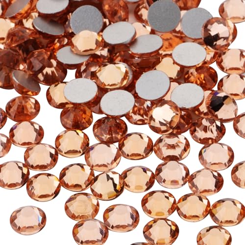 Image of Jollin Glue Fix Crystal Flatback Rhinestones Glass Diamantes Gems for Crafting Nail Art Crafts Decorations Clothes Shoes 6.4mm (ss30 288pcs, Champagne)