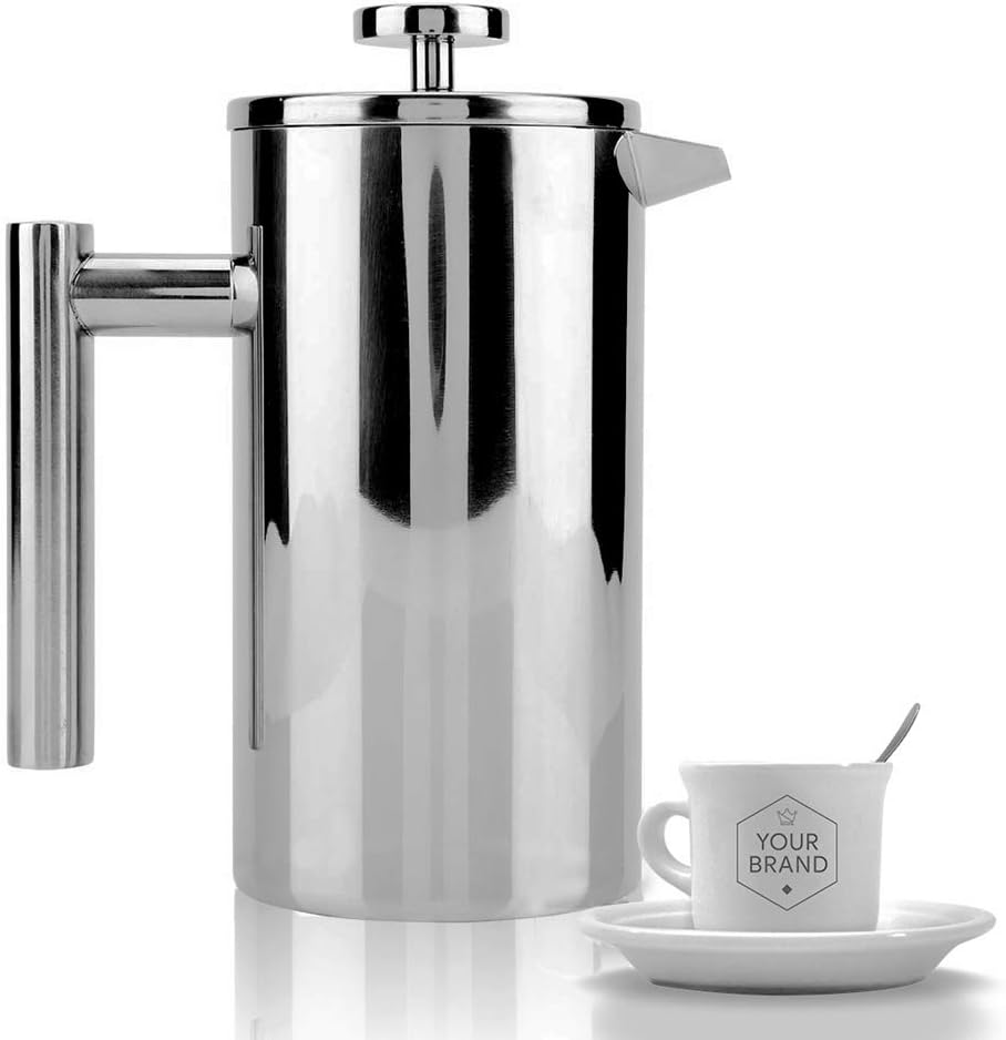 Bewinner Press Coffee Pot, French Press Coffee Maker Double Walled Stainless Steel Coffee Maker French Press Tea Pot with Filter (800ML)