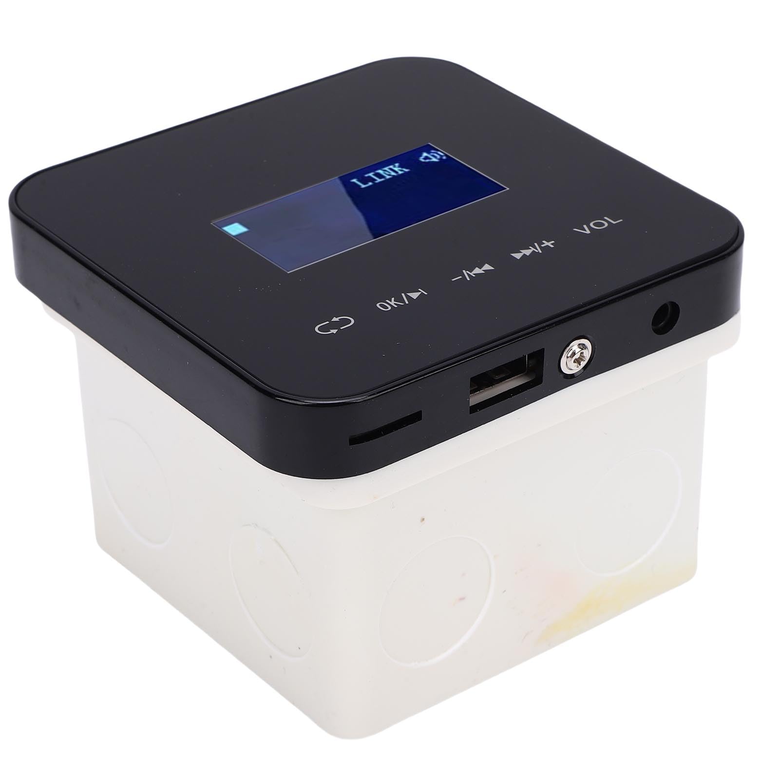 KIMISS Amplificador de Pared Bluetooth con Pantalla LCD - Amplificador de Música de Pared de 2 Canales para Audio Doméstico, Control Remoto Inalámbrico por Infrarrojos, Compatible con MP3/AAC/WAV