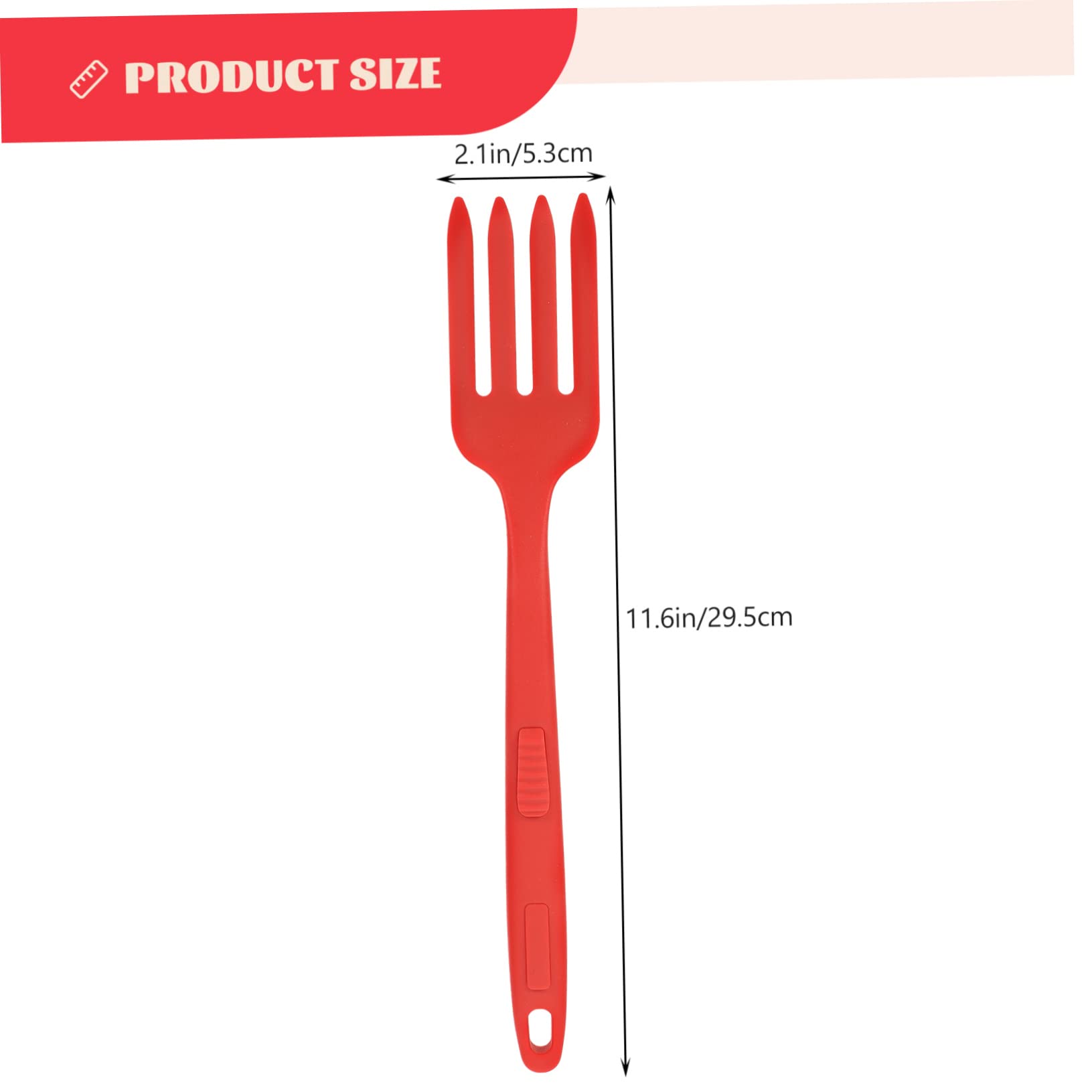 KICHOUSE Large Fork for Kitchen Utensil Cooking Silicone Noodle Fork for Salad Pasta Practical Kitchen Supply