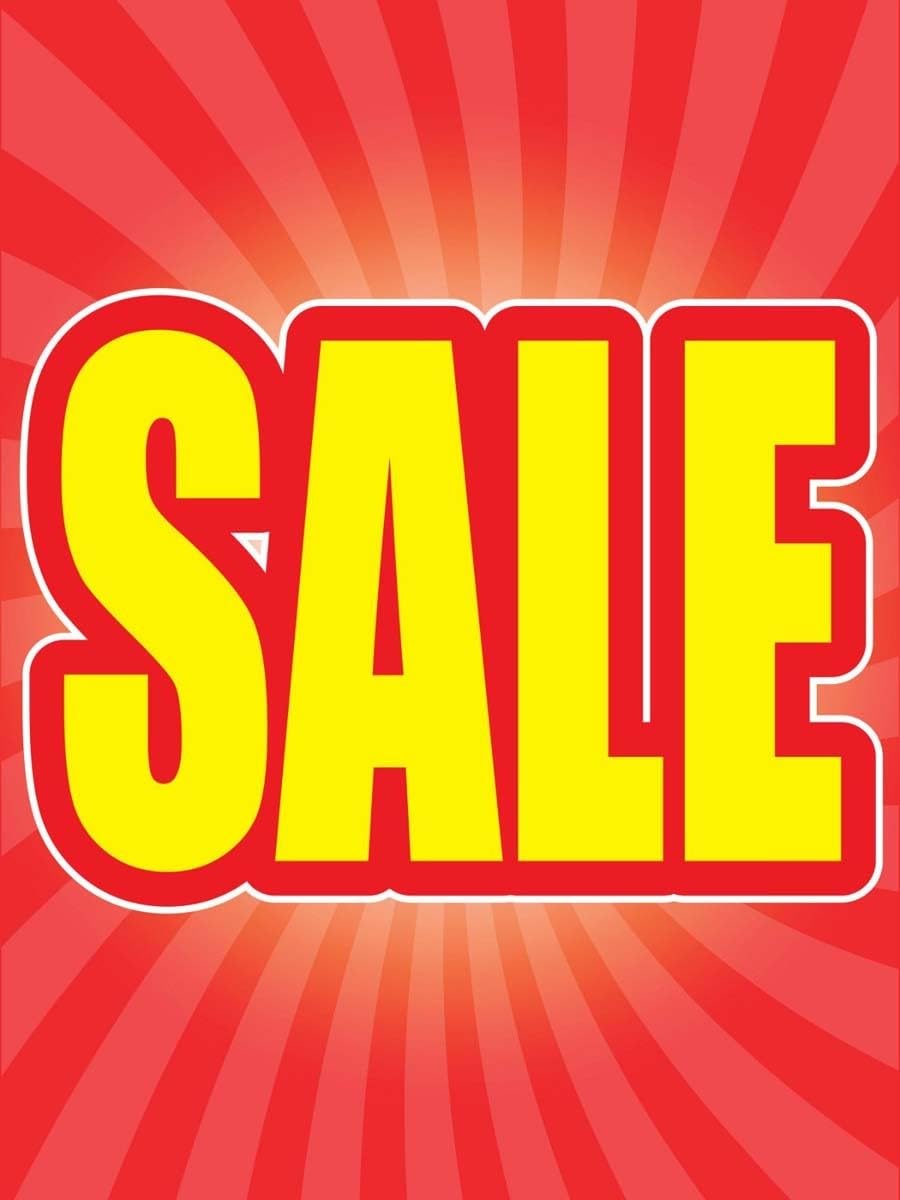 Sale | Full Color Window Display Signs | 18"W x 24"H