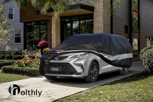 Image of 10 Layers Car Cover Custom Fit for Sienna (2010-2024),Waterproof All Weather for Automobiles, Outdoor Full Cover Sun UV Rain Protection.Black