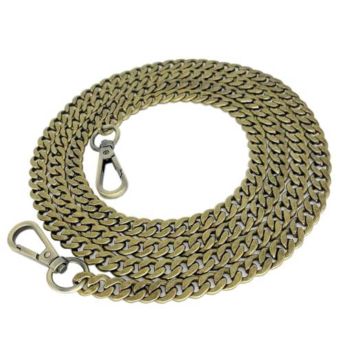 Image of Model Worker DIY Iron Flat Chain Strap Handbag Chains Purse Chain Straps Shoulder Cross Body Replacement Straps with Metal Buckles (55 inch, Bronze)