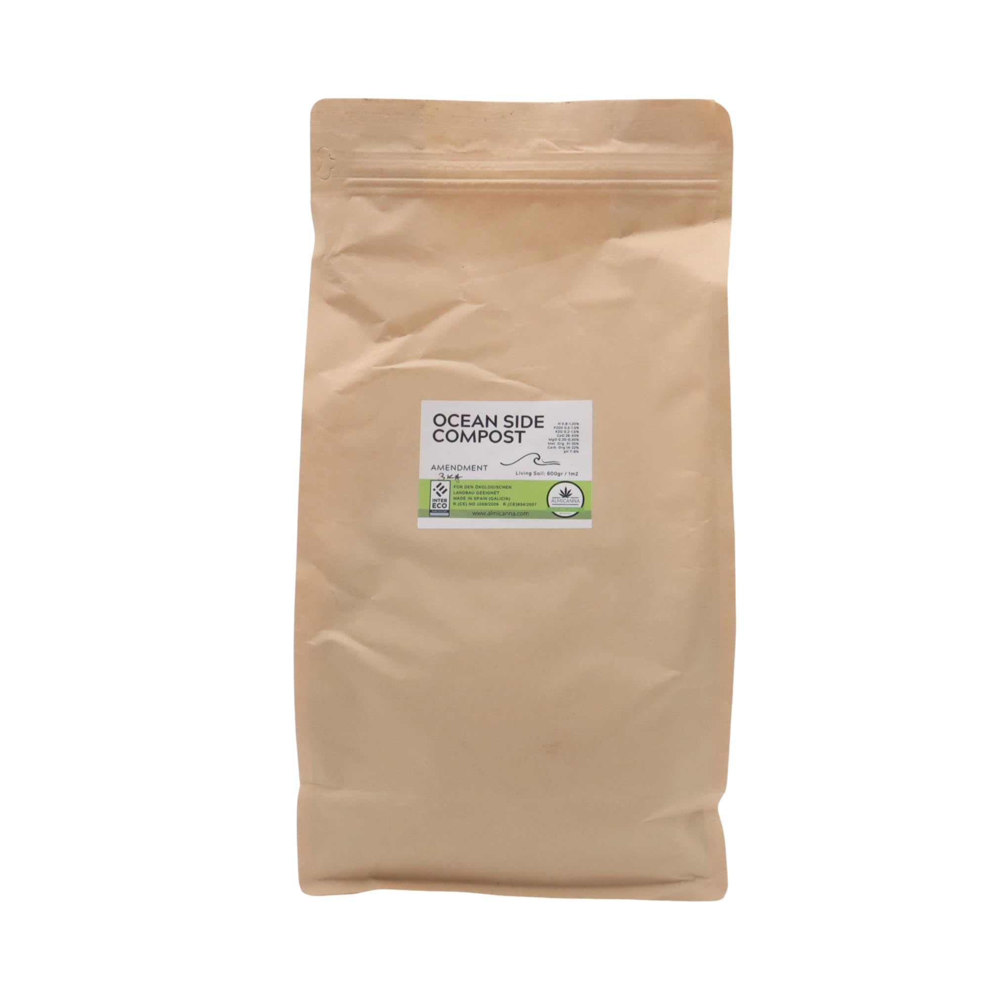 Ocean Side Compost Cal-Mag 3 kg – organiczny nawóz uniwersalny do wzrostu i kwitnienia – Amendment für Living Soil