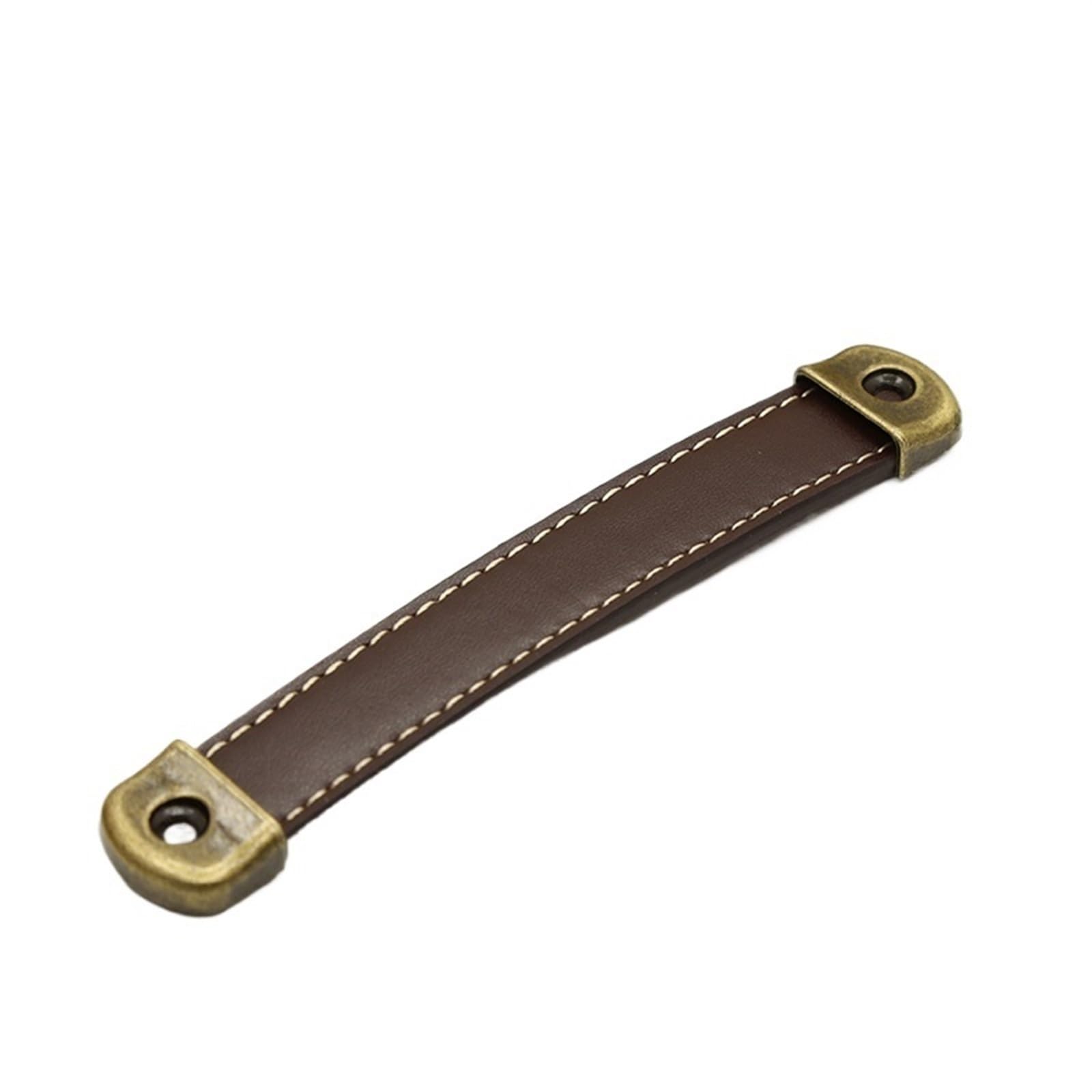 CQAHDSEVF Leather Drawer Pulls, Leather Drawer Knobs Multicolor Brass 96-160mm(Brown,128mm)