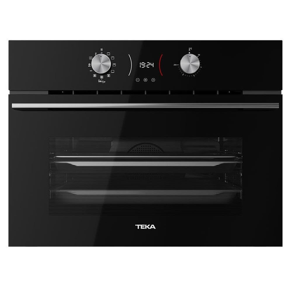 Teka AirFry HLC 8406 - Horno de Aire Compacto 40 Litros, Horno Air Fryer con Bandeja Freidora de Aire, Sistema de Limpieza HydroClean, 9 Funciones de Cocinado, Color Cristal Negro