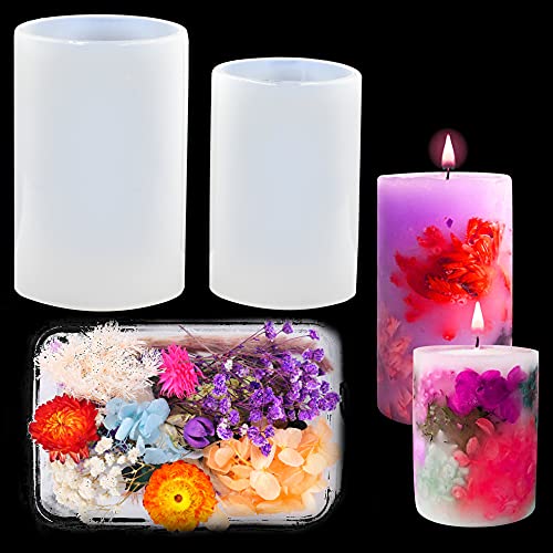 Silicone Molds for Candles, Cylinder Resin molds for Making Aromatherapy Candles Epoxy Molds for Resin, Soap, Flower Specimen, Insect Specimen