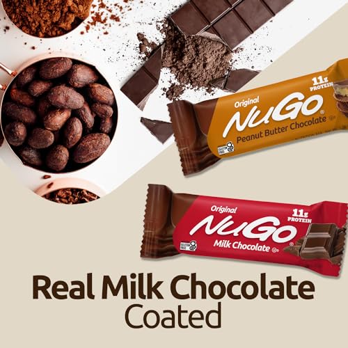 NuGo Protein Bar, Chocolate & Peanut Butter Chocolate, 11g Protein, 170 Calories, Gluten Free, 15 Count Bundle