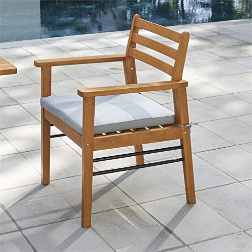 Vifah Gloucester Contemporary Patio Dining Chair, Golden Oak Wood Color #TOP6