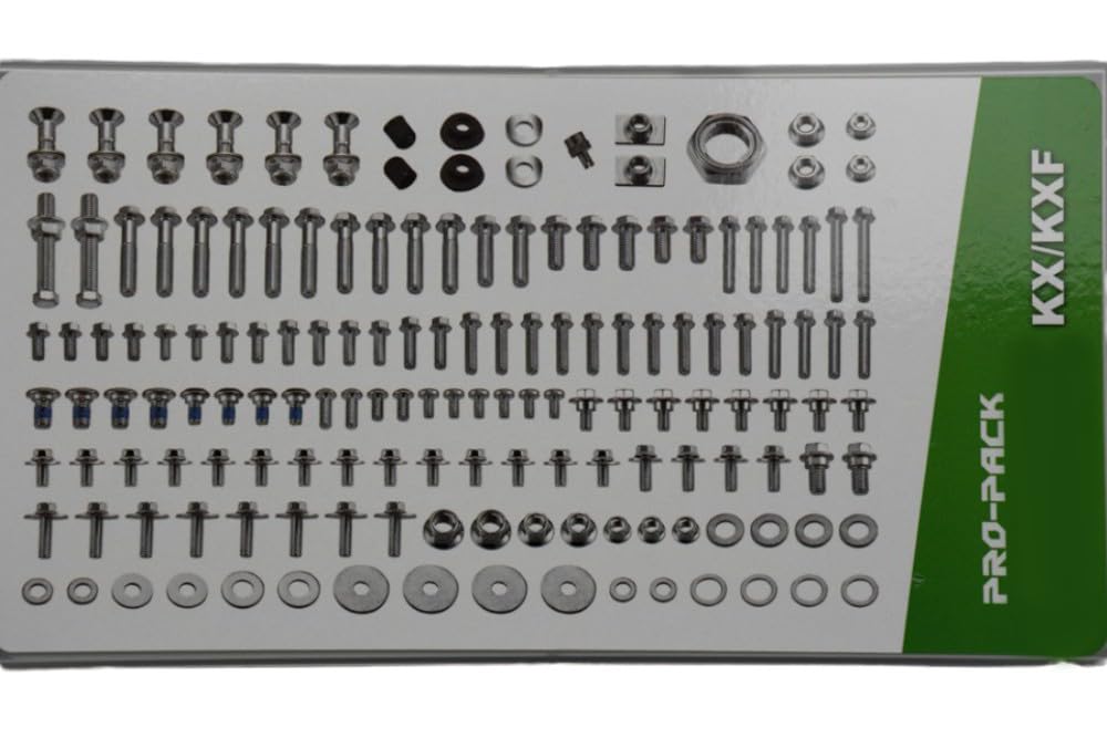 avdb-moto Kit Visserie CROSS Complet compatible avec KAWASAKI KX 60 1992-2003, KX 65 2000-2013, KX 85 PR 2001-2014, KX 85 GR 2007-15, KX 125 1990-08, KX 250 1990-2008