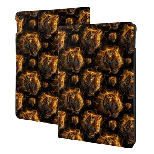 Protège écran iPad 10.2 avec rabat folio anti rayure et motif tigre élégant