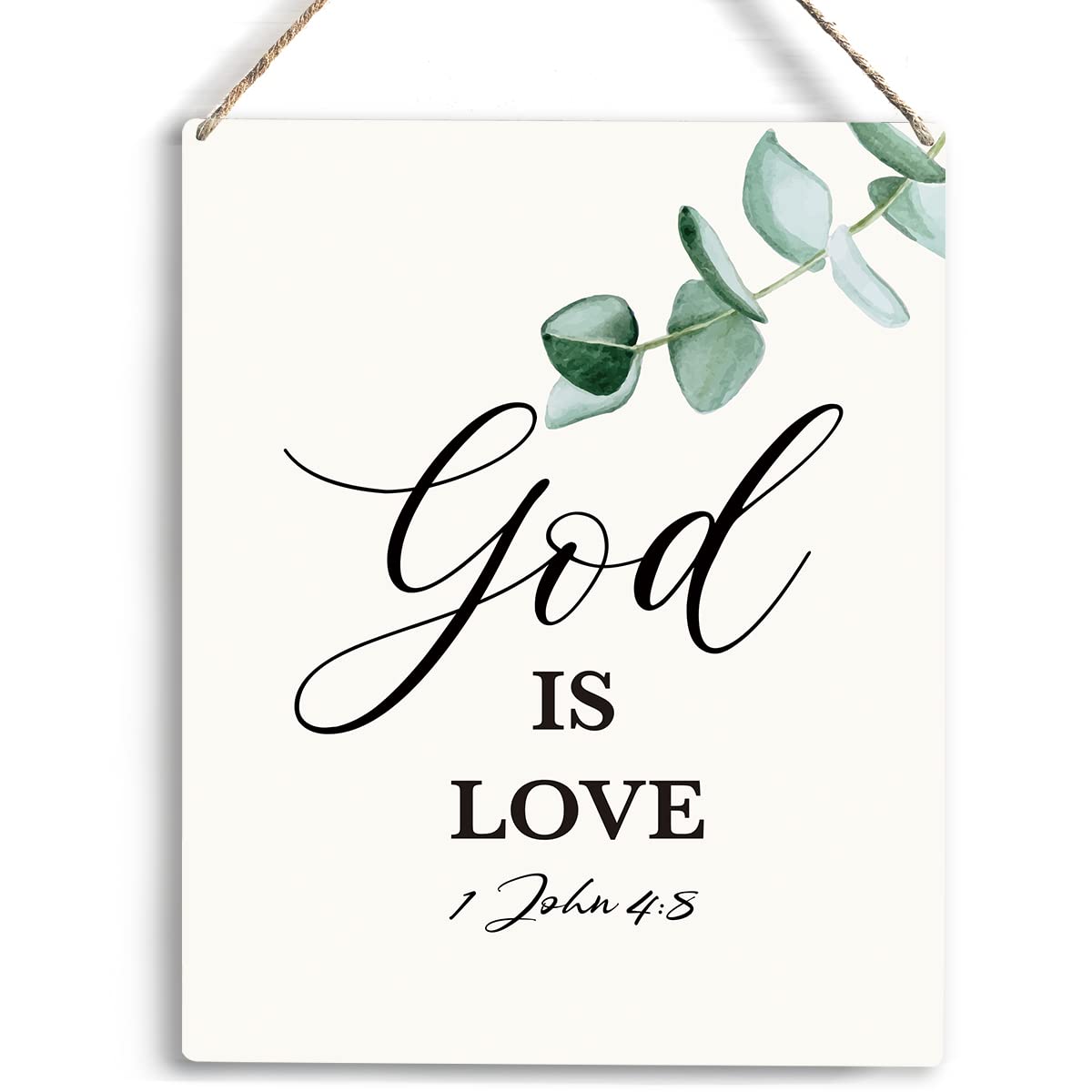 Inspirational Wall Art God Is Love 1 John 4:8 Wooden Hanging Sign Rustic Farmhouse Decor Religious Rustic Home Office Living Room Bathroom Bedroom Decor 8 x 10 Inches