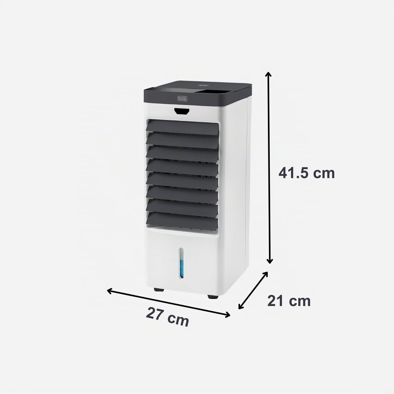 BLACK+DECKER - Raffrescatore evaporativo 75W | 5 L | Oscillante | Display digitale | Telecomando | Timer 7,5 h | 3 velocità e modalità | 4 contenitori per ghiaccio | Ruote