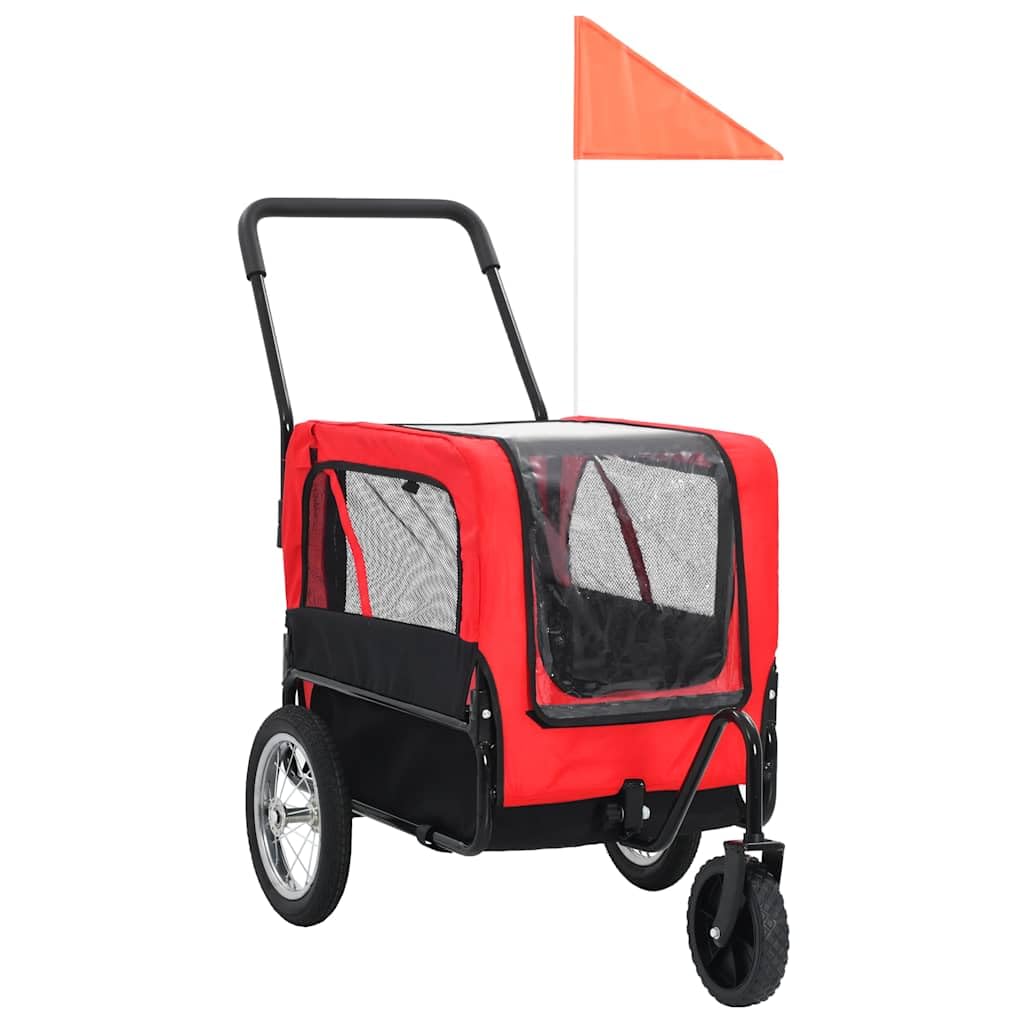 Amazon.co.jp: vidaXL 2-in-1 ペット用 自転車トレーラー