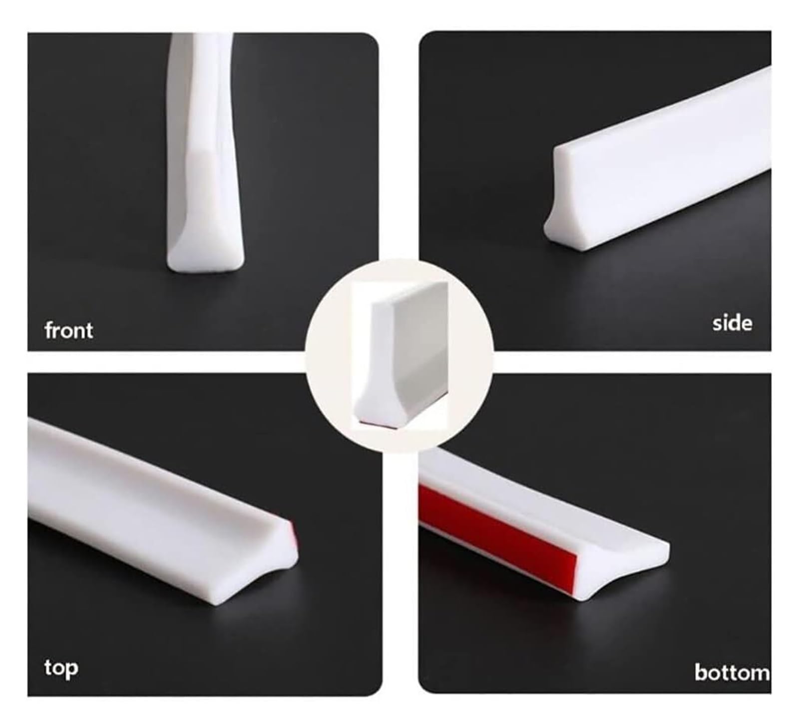 Tira de retención plegable for baño, tira sellado ducha autoadhesiva impermeable, bloqueo agua silicona flexible(Bianco,10m/393 inch)
