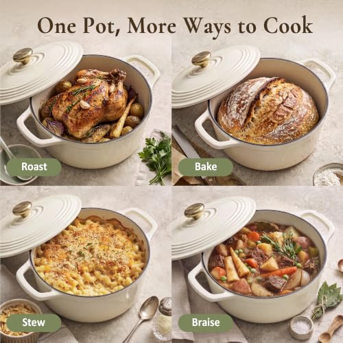 Overmont 5.5QT Enameled Dutch Oven